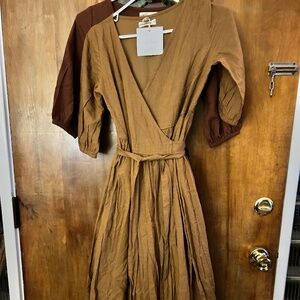 Bundle EUC Little cottonwood Astrid wrap dresses linen